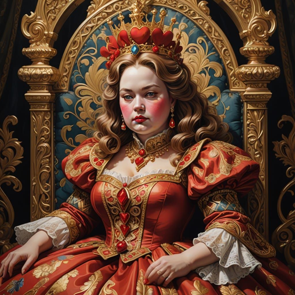 The Queen of Hearts in Opulent Whimsy