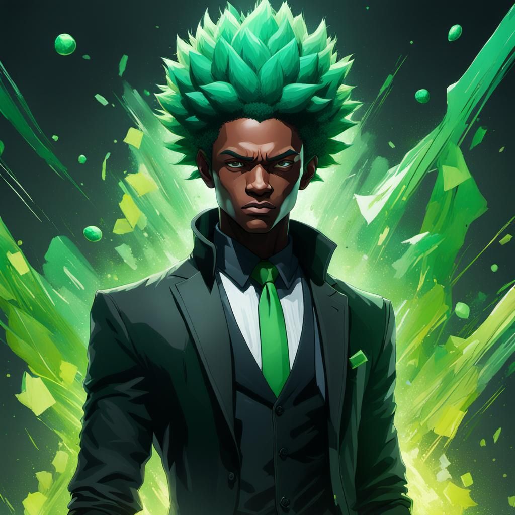 Super Saiyan Teen Portrait in Hyperdetailed Style