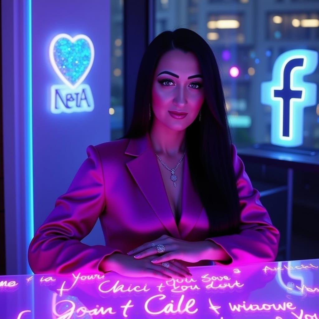 Ethereal Beauty in Cyberpunk Splendor