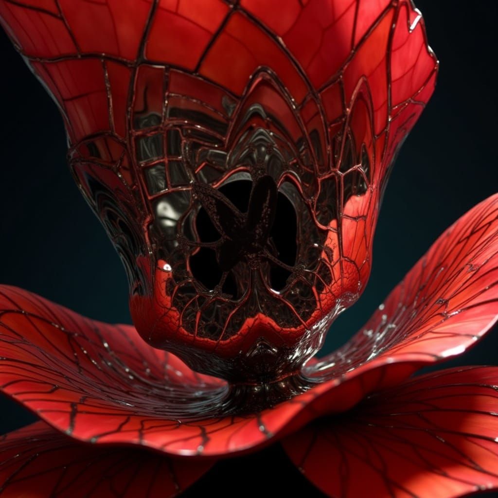 Hyperrealistic Chrome Lotus Sculpture with Optical Illusion