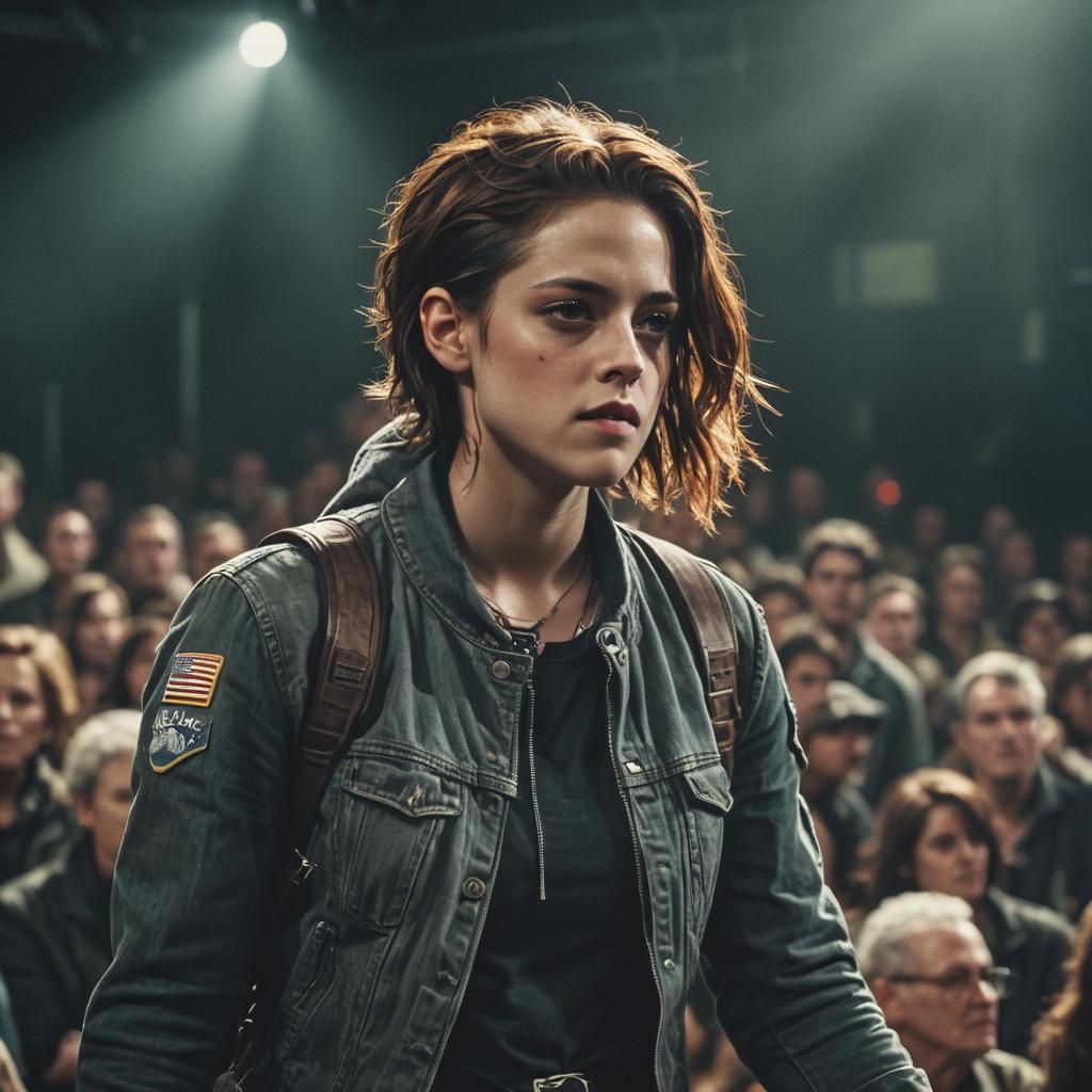 Dramatic Cinematic Film Still of Actress on Stage