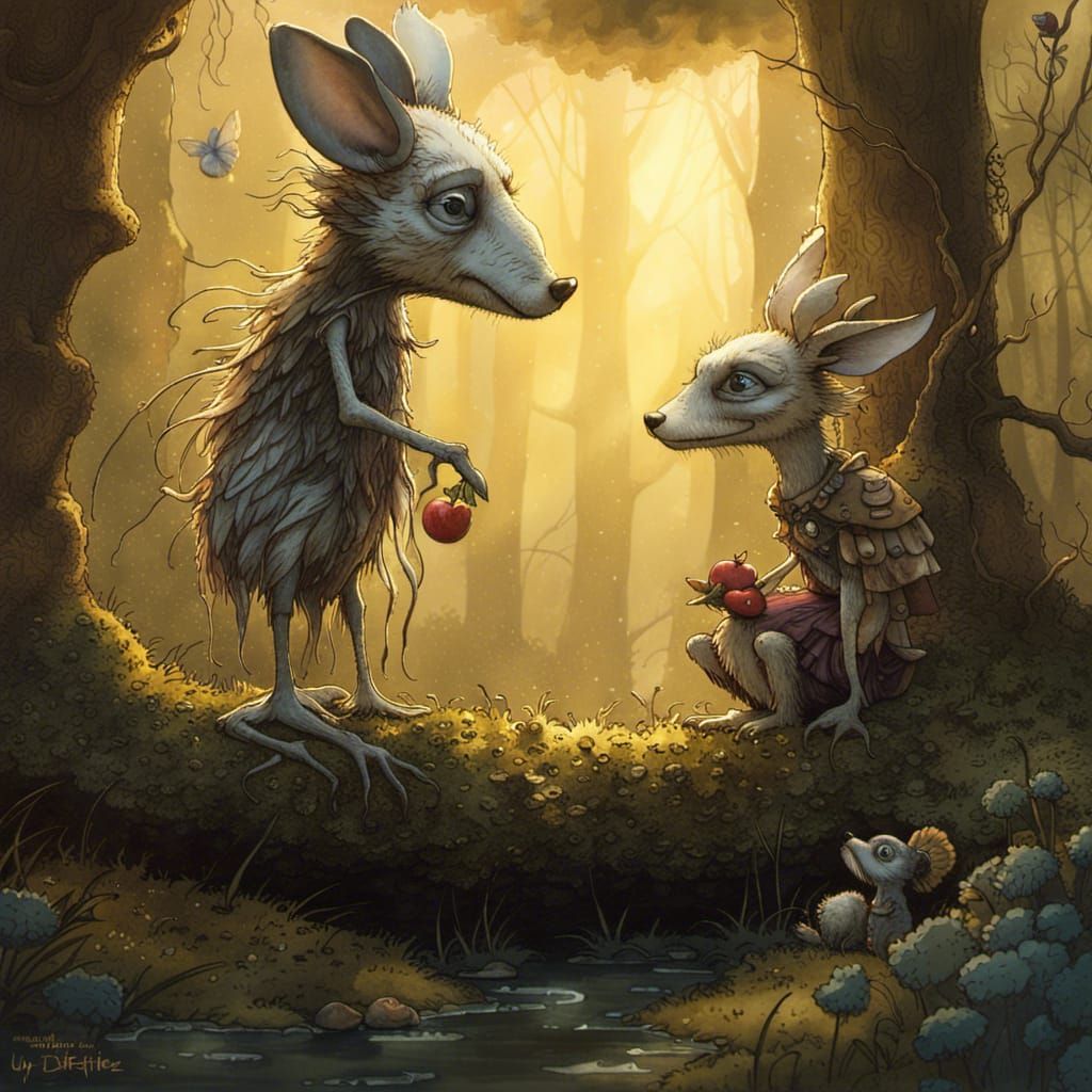 Enchanted Forest Gathering of Strange Creatures