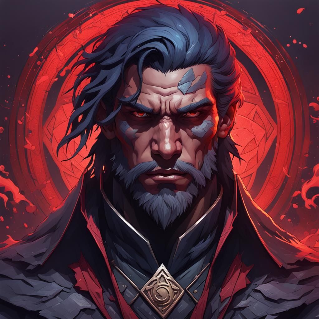 Raven Man Portrait with Magic, Detailed Digital Art