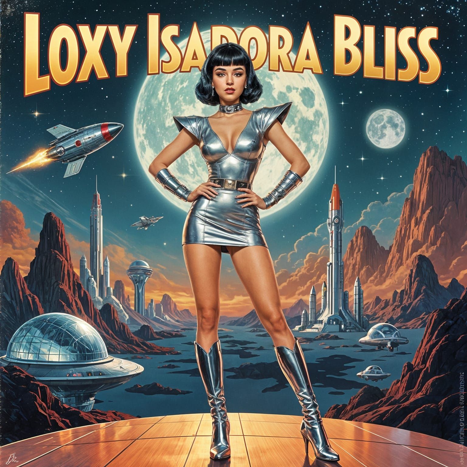 Loxy Bliss: Retro-Futuristic Pulp Magazine Cover