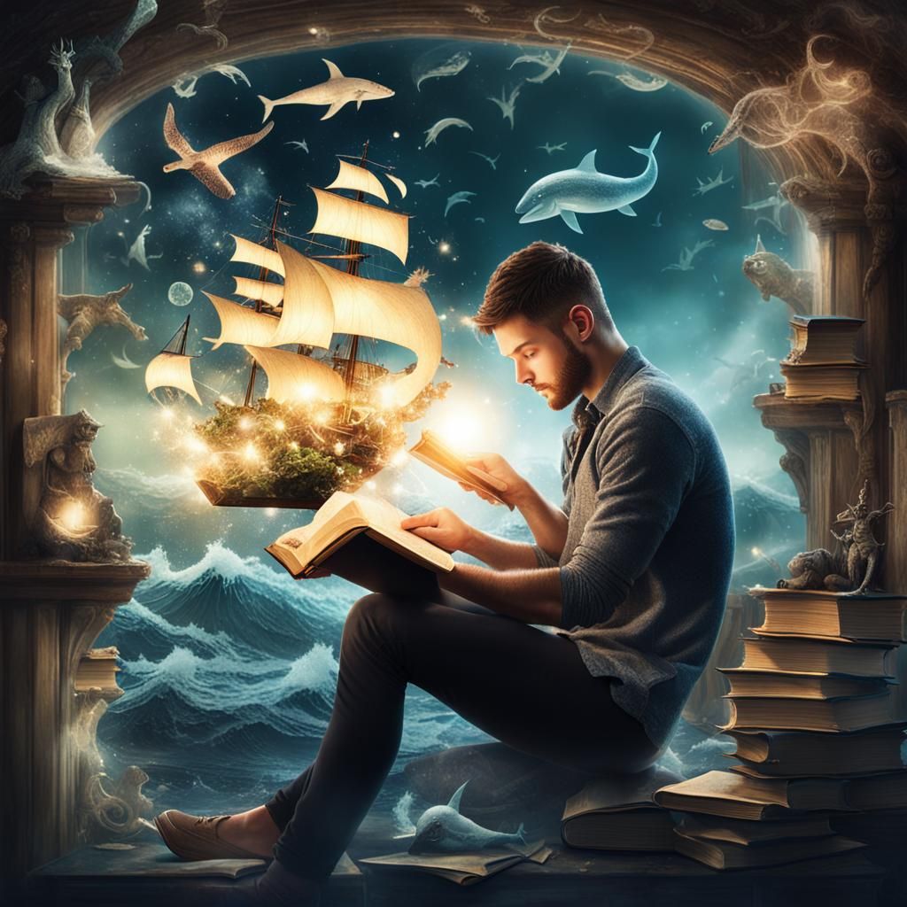 Magical Fairytale Book Double Exposure