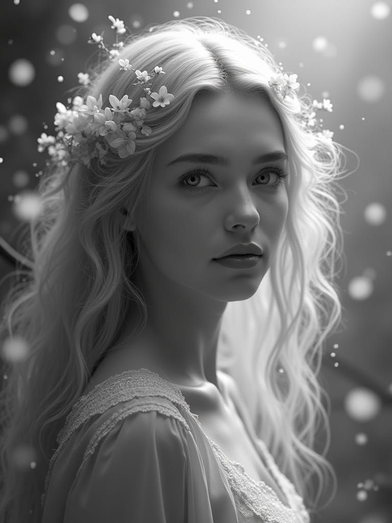 Ethereal Woman Portrait in Misty Forest