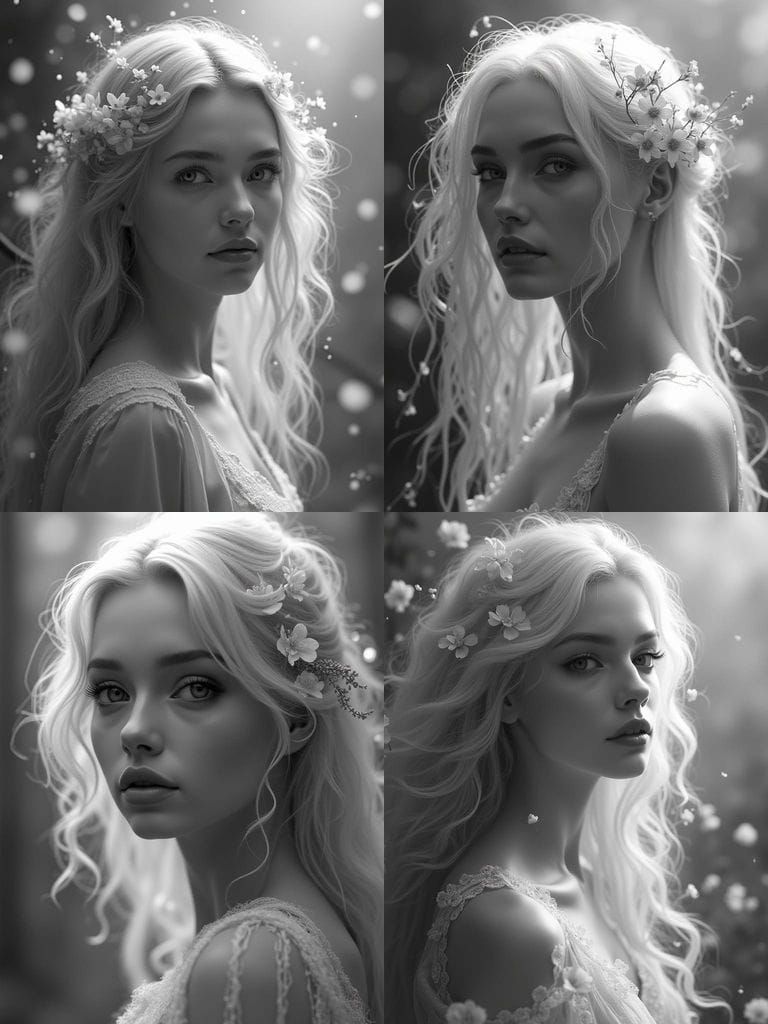 Ethereal Woman in Misty Forest, Fantasy Concept Art