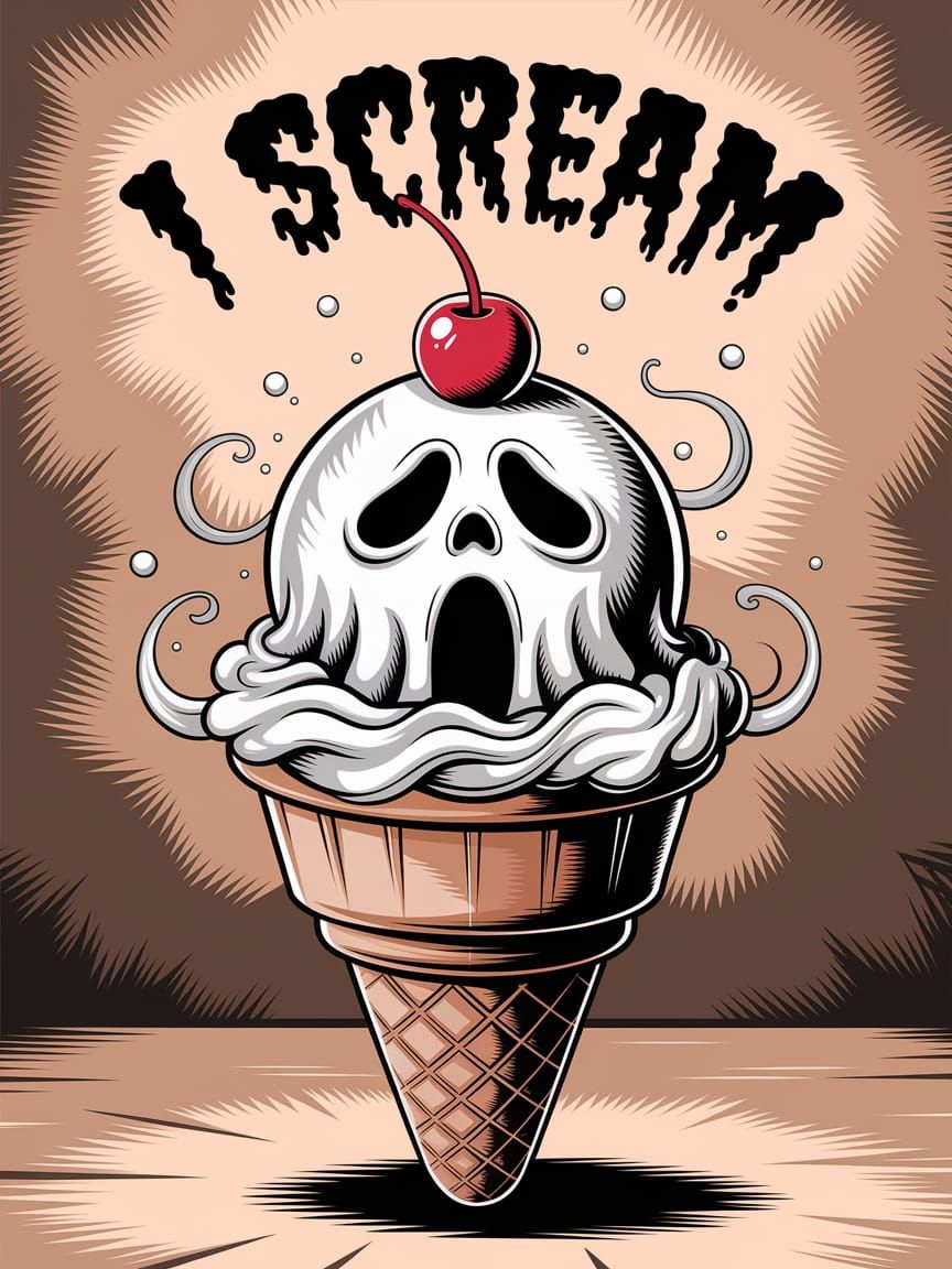 Spooky Ice Cream Cone: A Ghostly Delight