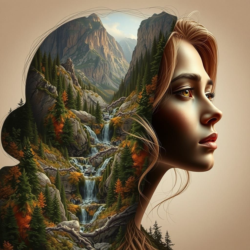Mystical Mountain Maiden in Earthy Tones