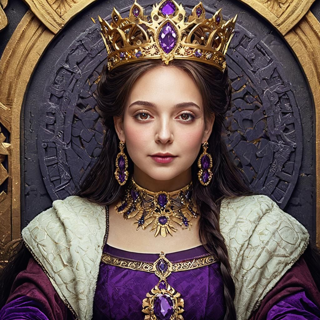 Regal Medieval Queen in Dark Fantasy Art