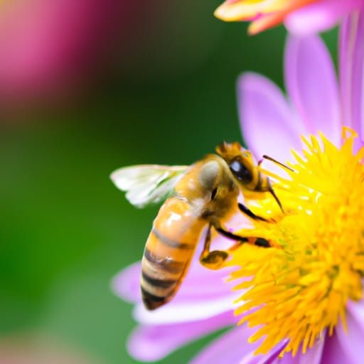 Detailed Close-Up of a Honeybee