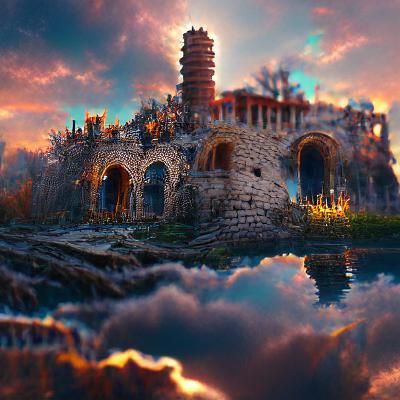 Babylonian Castle: A Stunning 3D Matte Painting