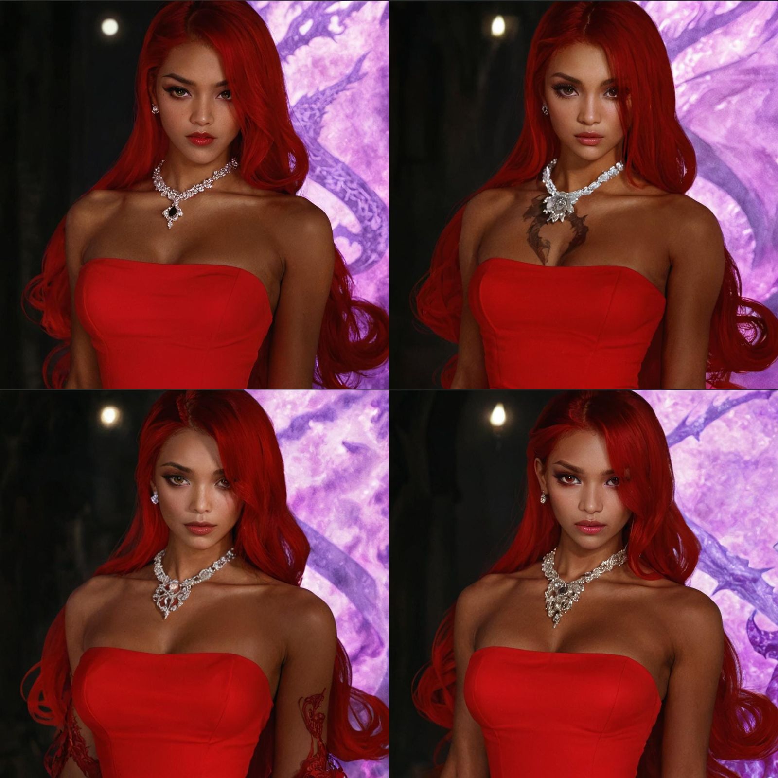 Fantasy Princess with Dragon and Demons