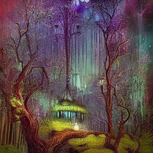 Mouse Casting Magic in Dark Fantasy Style