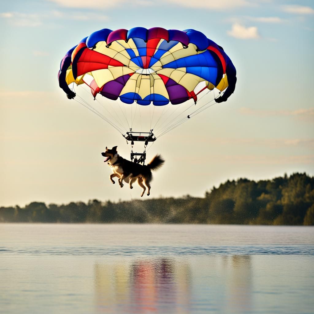 Dogs Parasailing Adventure