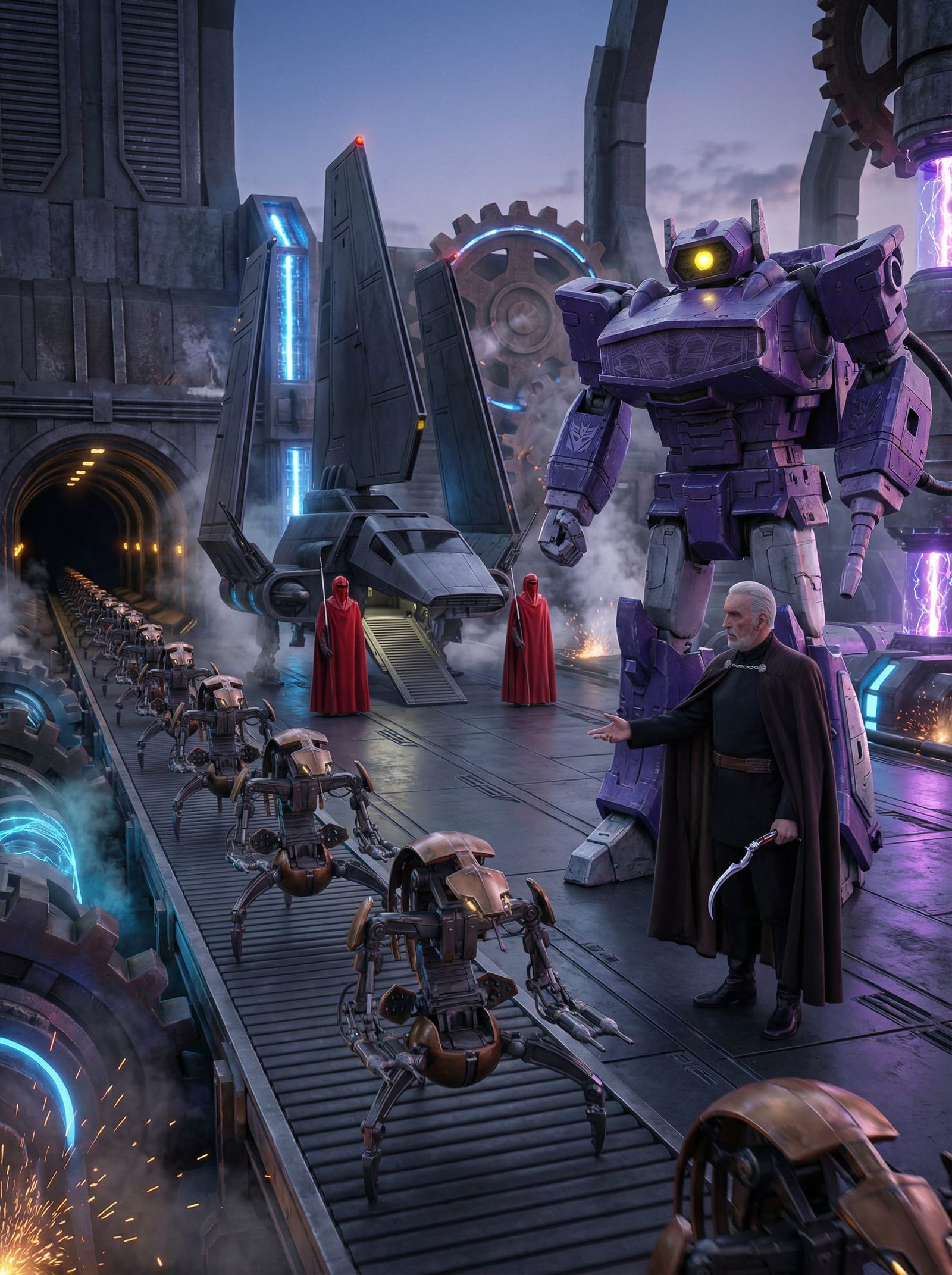 Cybertron Production Line: Dooku Inspects Droidekas