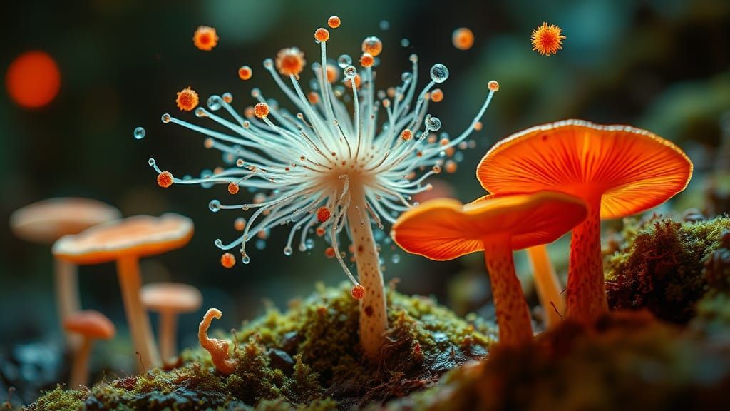 Macro Petri Dish with Exploding Fungi Spores