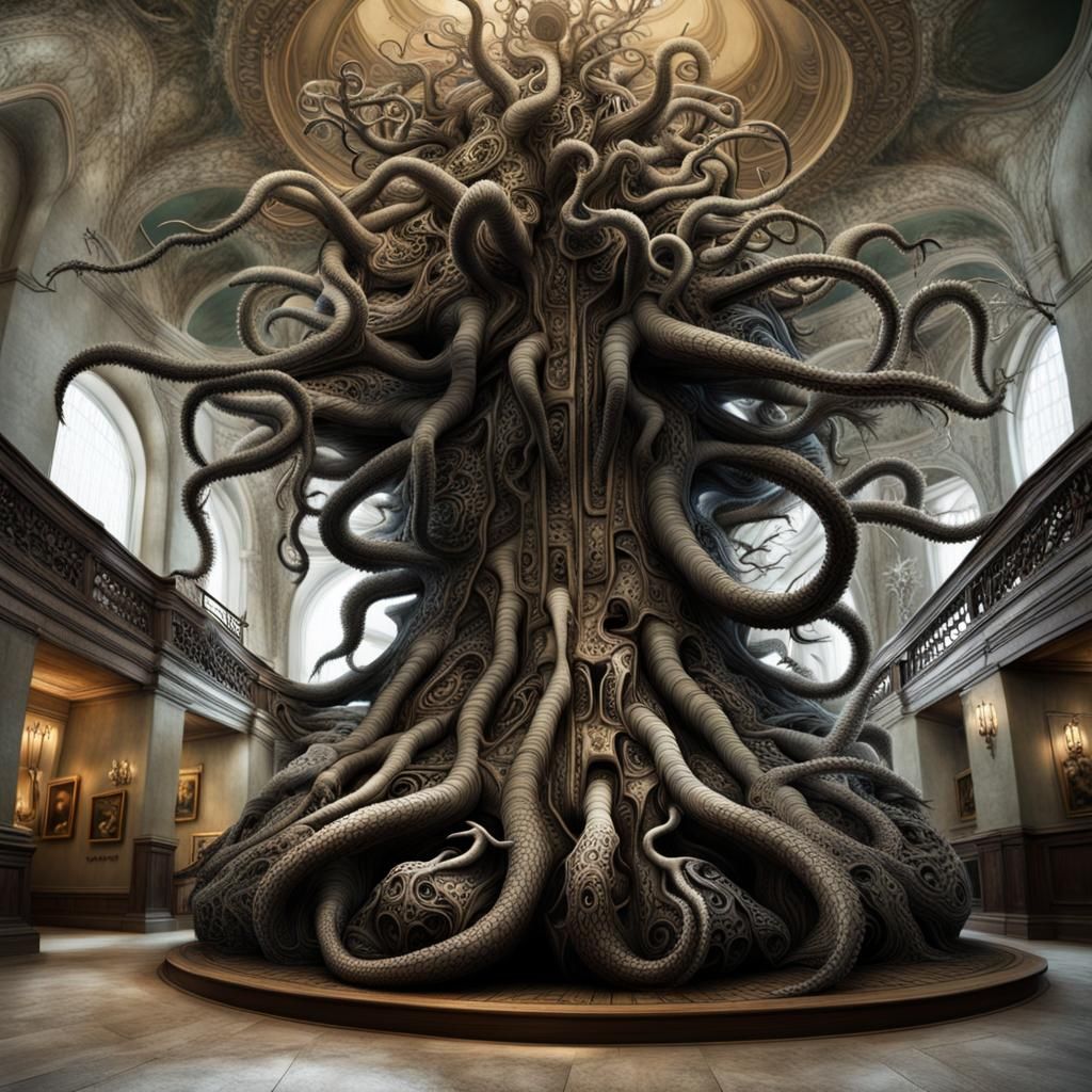 Surreal Christmas Tree Inspired by Masters of Horror