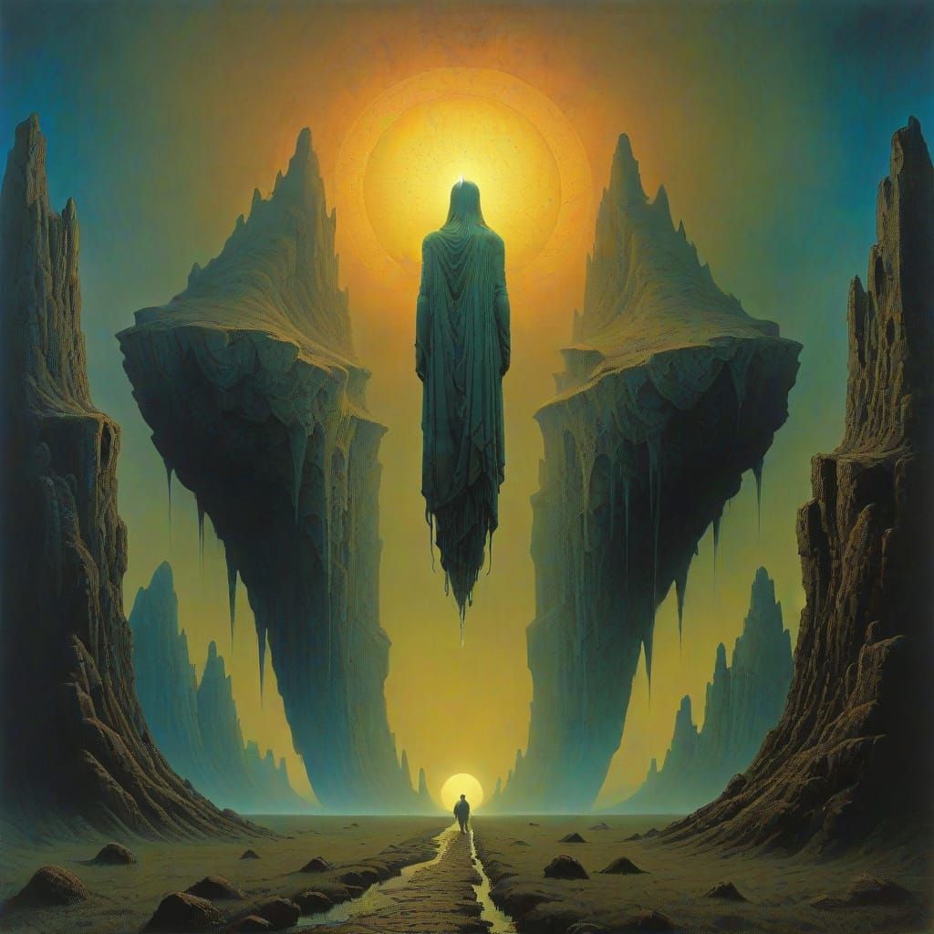 Mysterious Cosmic Mountain Inspiration