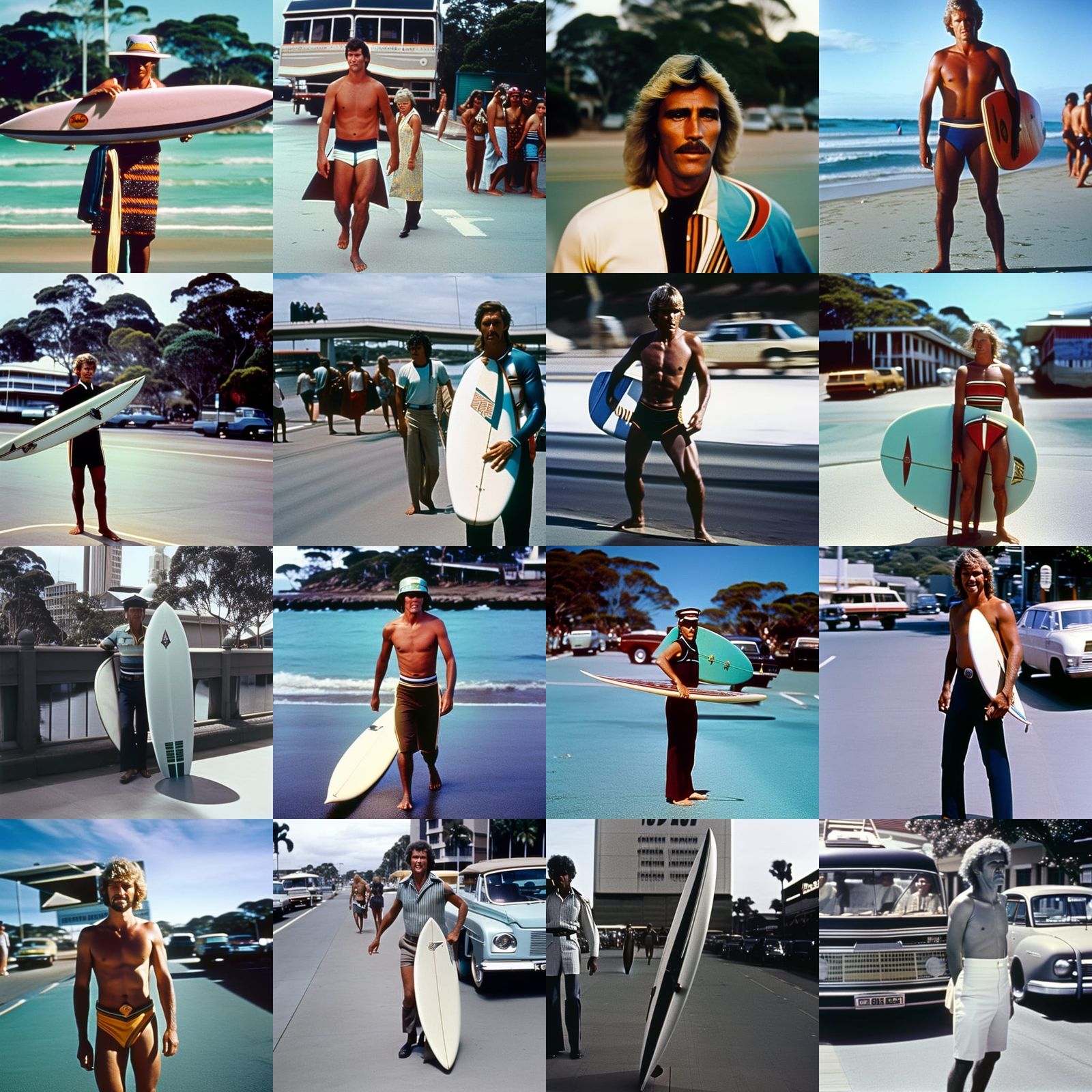 Vintage Australian Surfer Portrait in 1980s Film Style