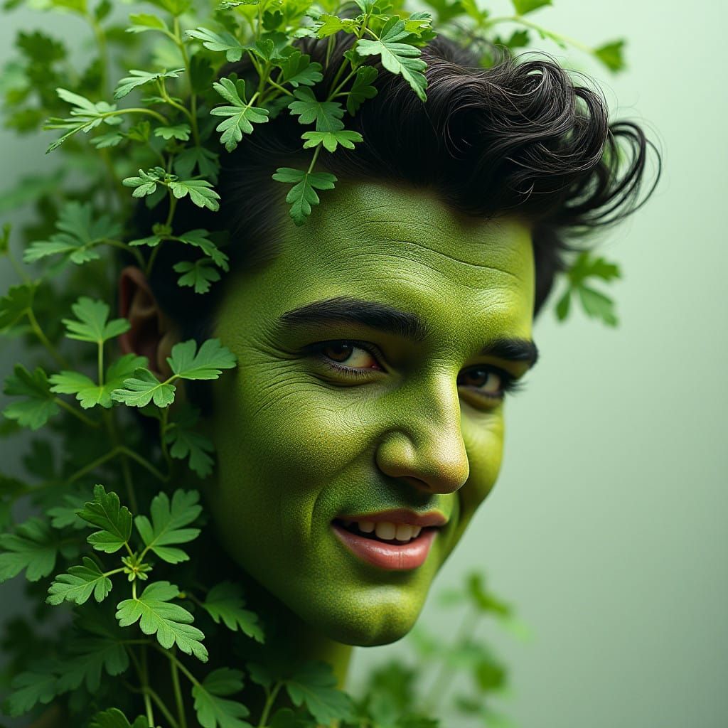 Surreal Elvis Hybrid Merges Iconic Rock Star with Whimsical....