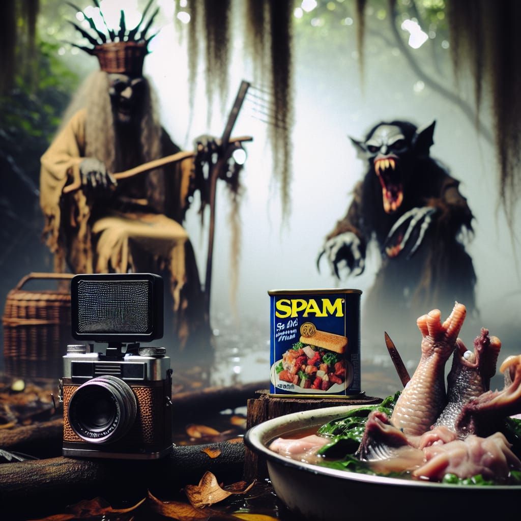 Baba Yaga and Wendigo's Swamp Picnic