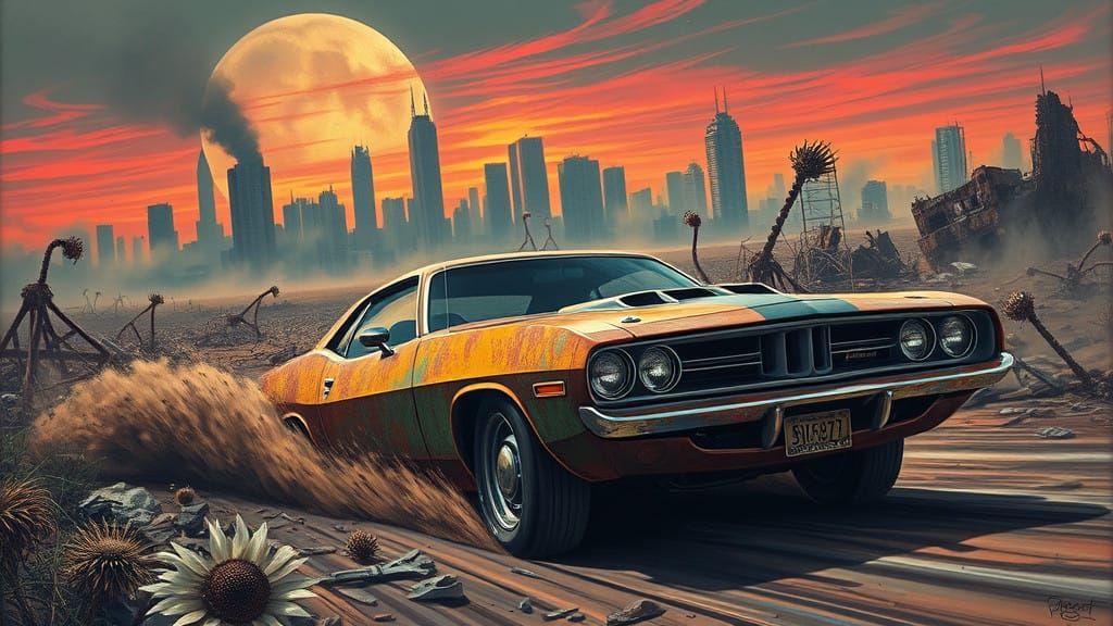 Post-Apocalyptic Barracuda Speeds Through Crepuscular Wastel...