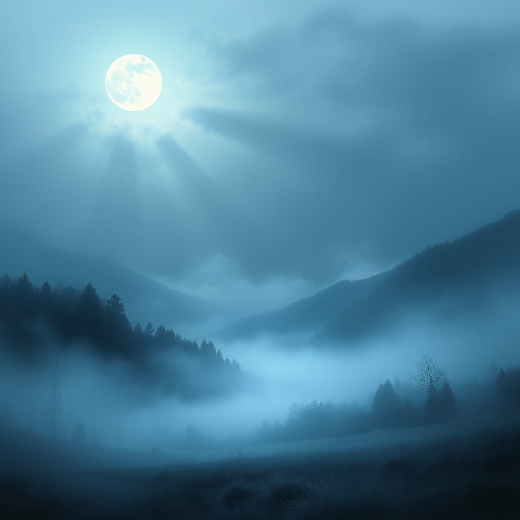 Ethereal Moonlit Landscape
