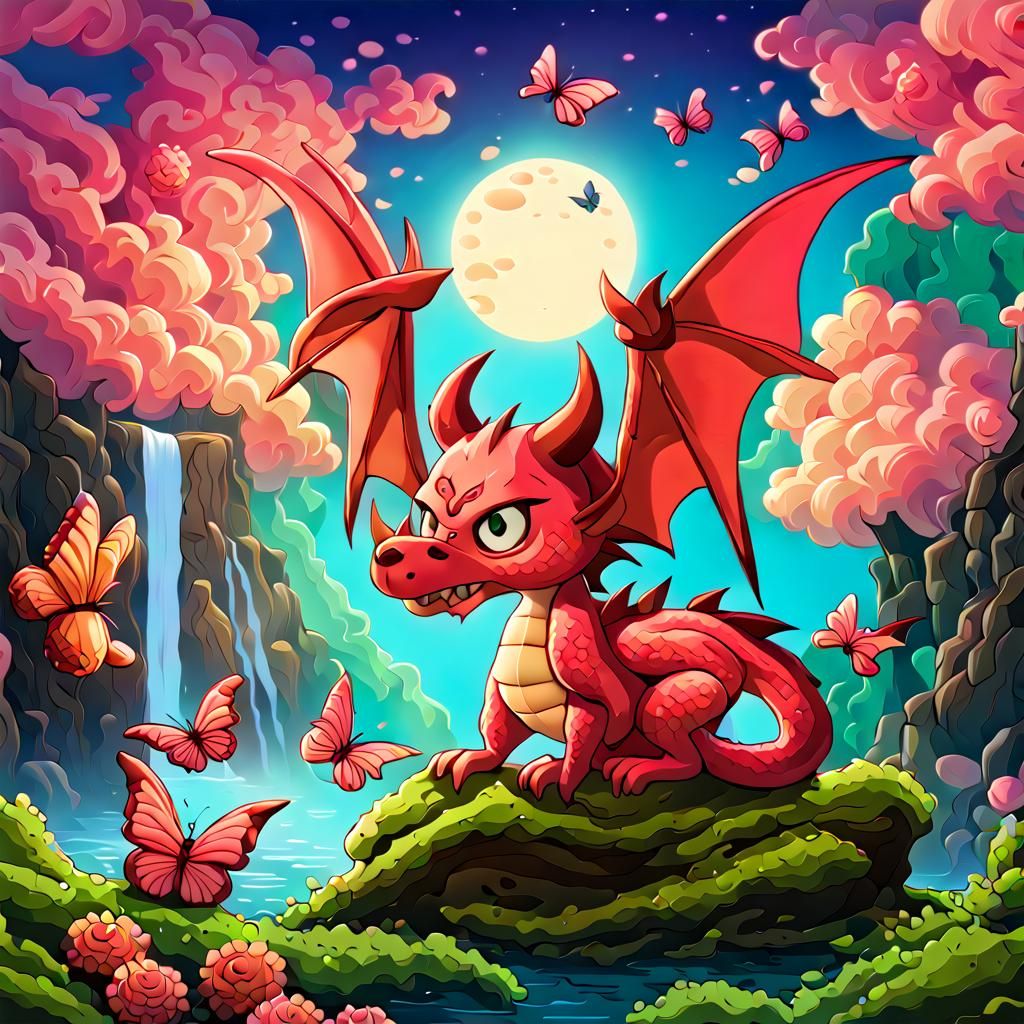 Mystical Chibi Tasmania Devil with Dragon Features