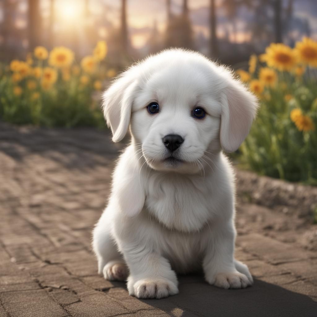 Adorable Puppy-Bunny Hybrid: A Whimsical Creation