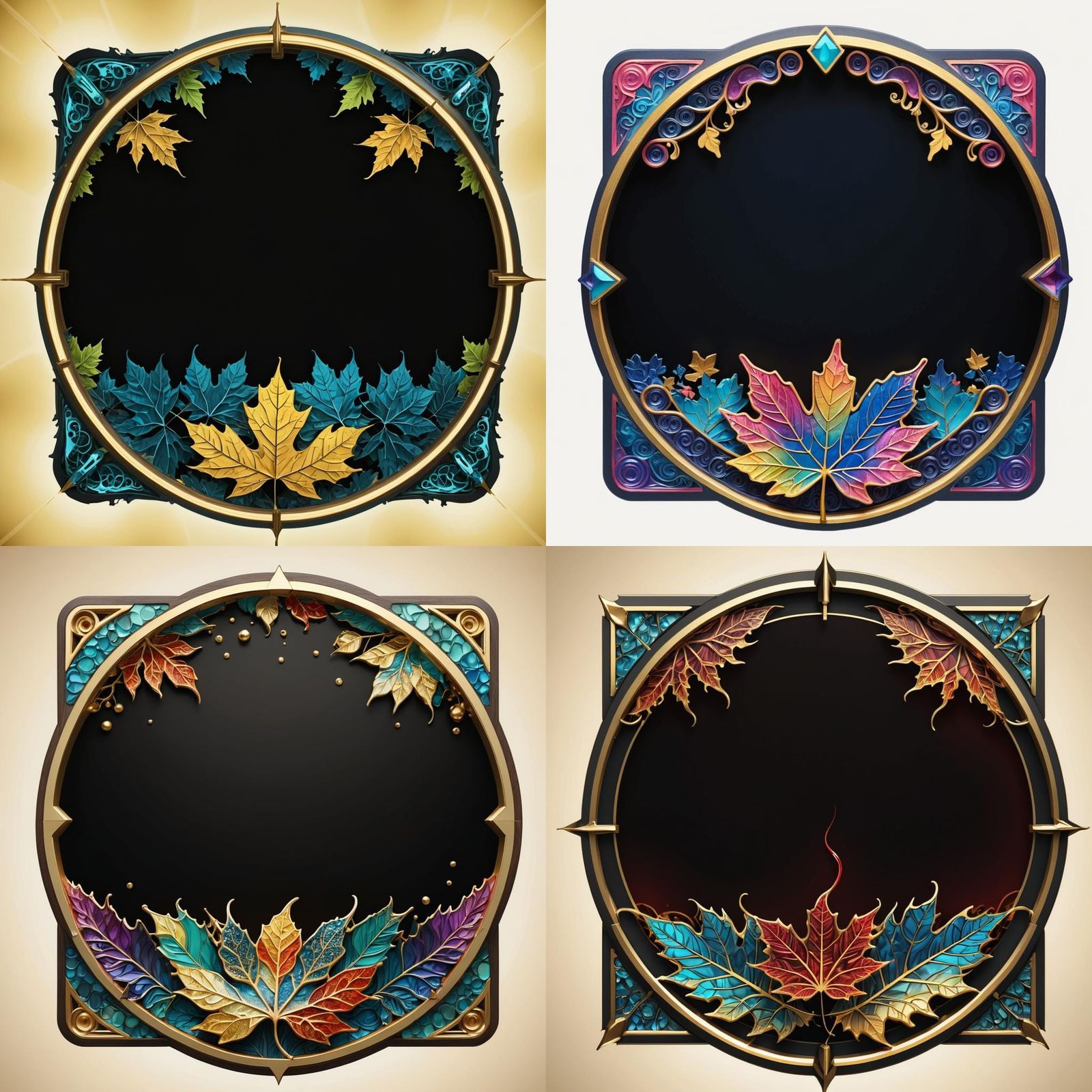 Maple Leaf Logo in Klimt-Inspired Geometric Art