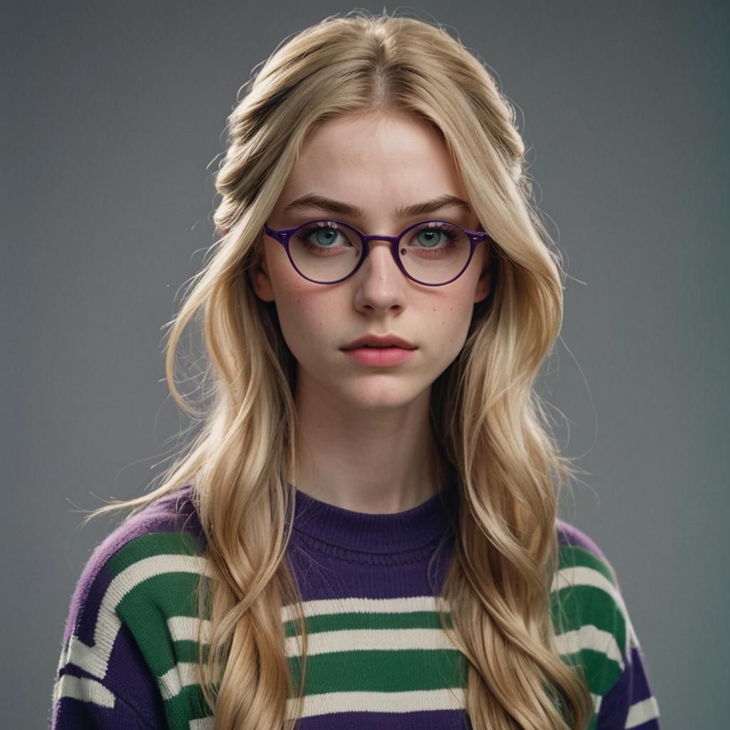 Teenage Girl with Purple Glasses: Cinematic Portrait