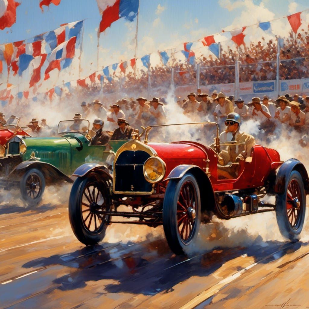 Classic cars and Model T cars at the highest speed in a drag race.