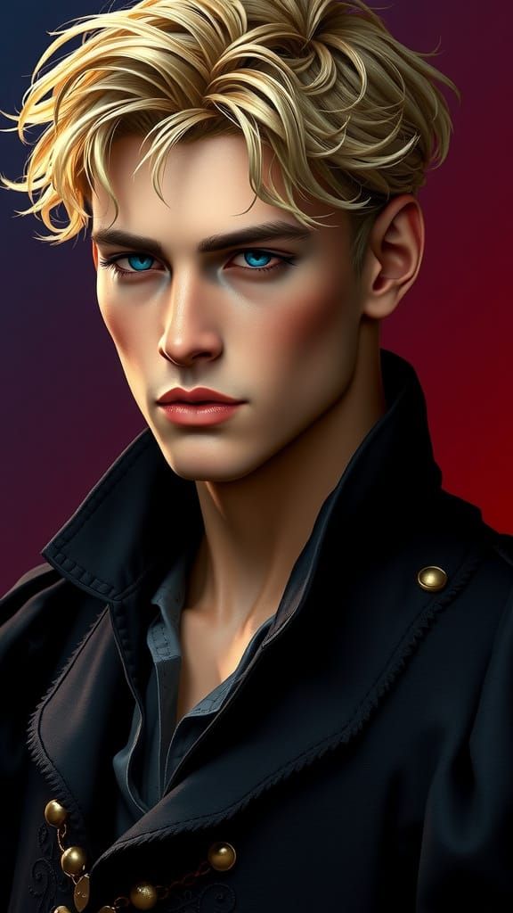 Swashbuckling Hero with Piercing Blue Eyes