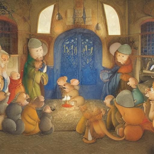 Mice Celebrate Hanukkah in Animated Renaissance Style