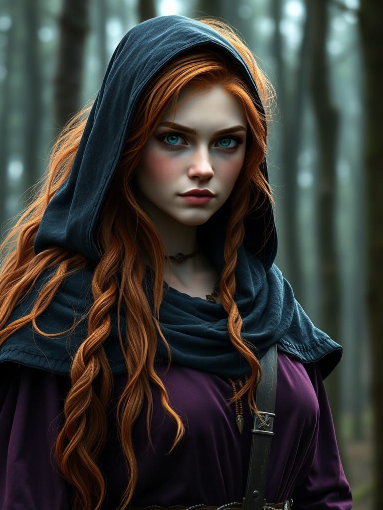 Viking Goddess in Mystical Forest