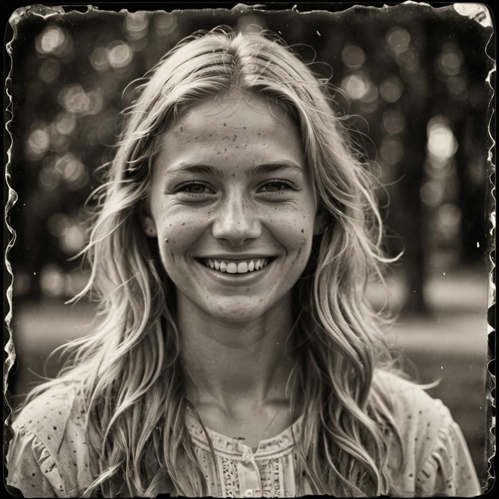 Sweaty Blond Woman in Black and White Photography