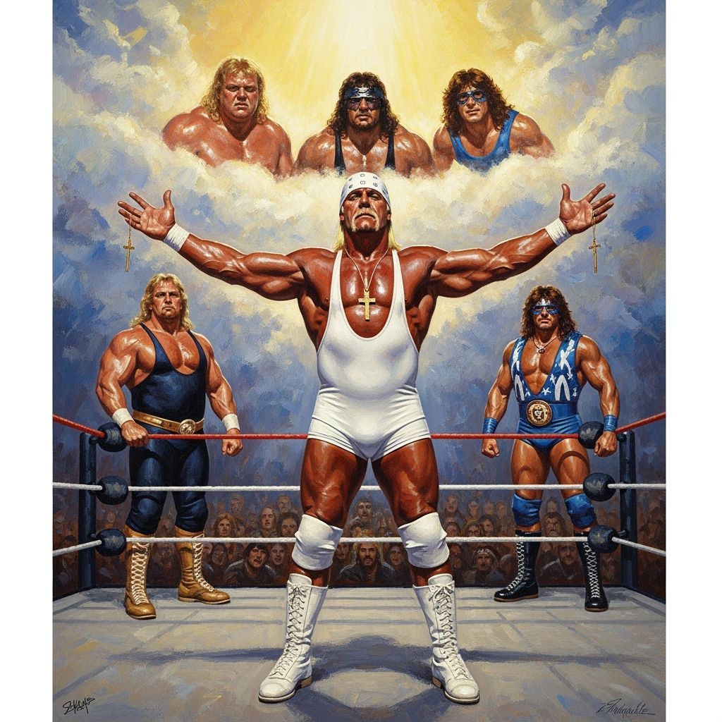 Hulk Hogan Ascends, Oil Painting Style