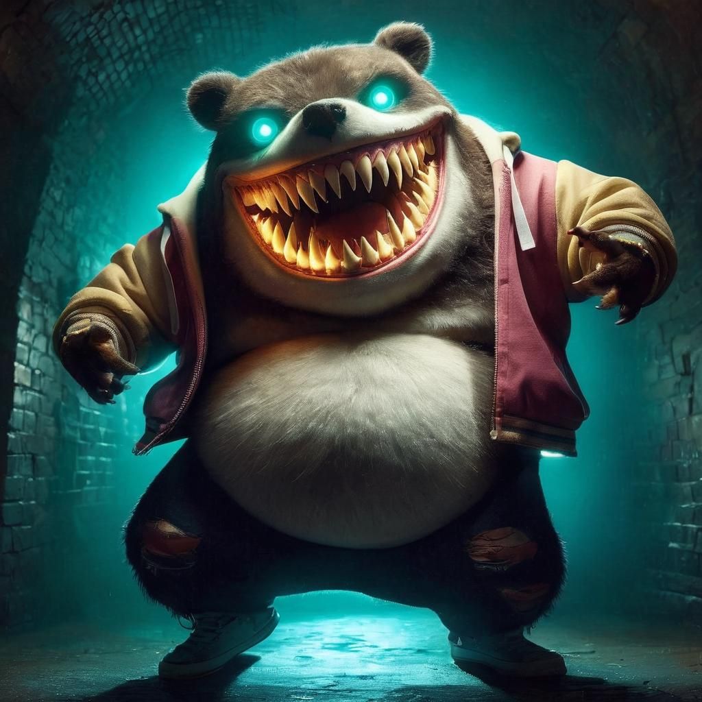 Obese Bear Dancing Hip Hop in Haunted Dungeon