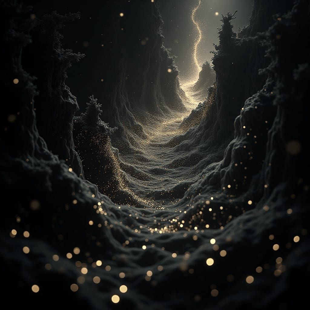 Mystic Black and Gold Background: Fantasy Concept Art