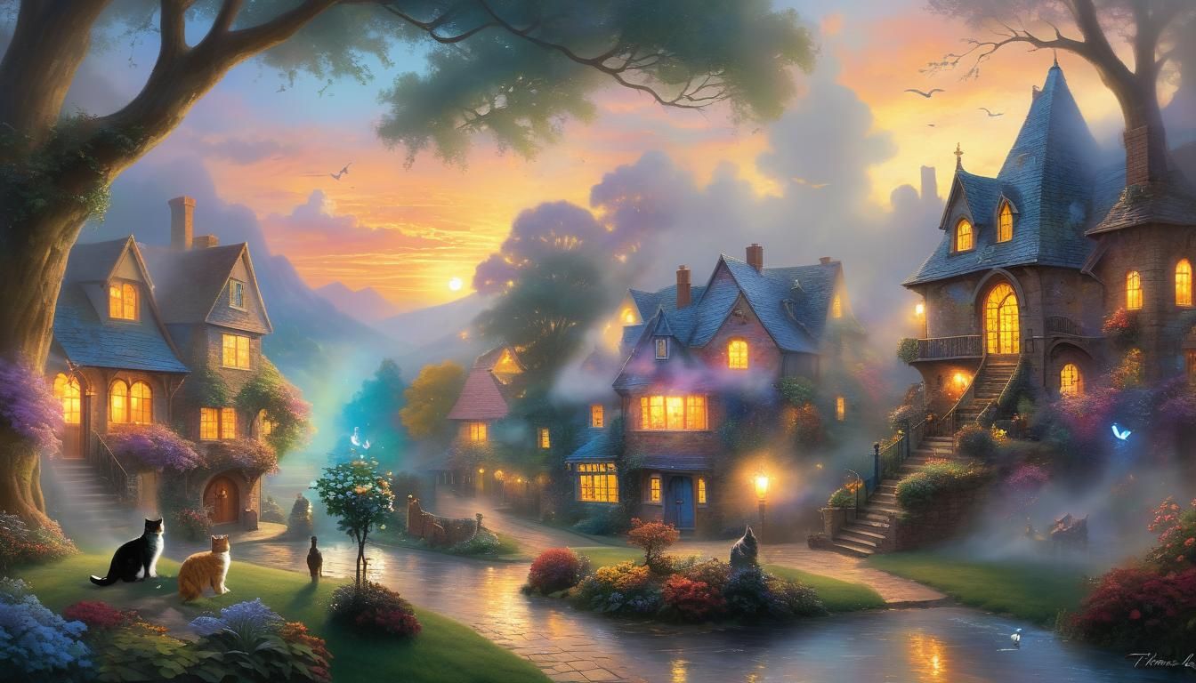 Ethereal Cat Portrait in Fantasy Style