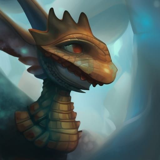 Dragon Horned Girl at Mayan Jungle Temple