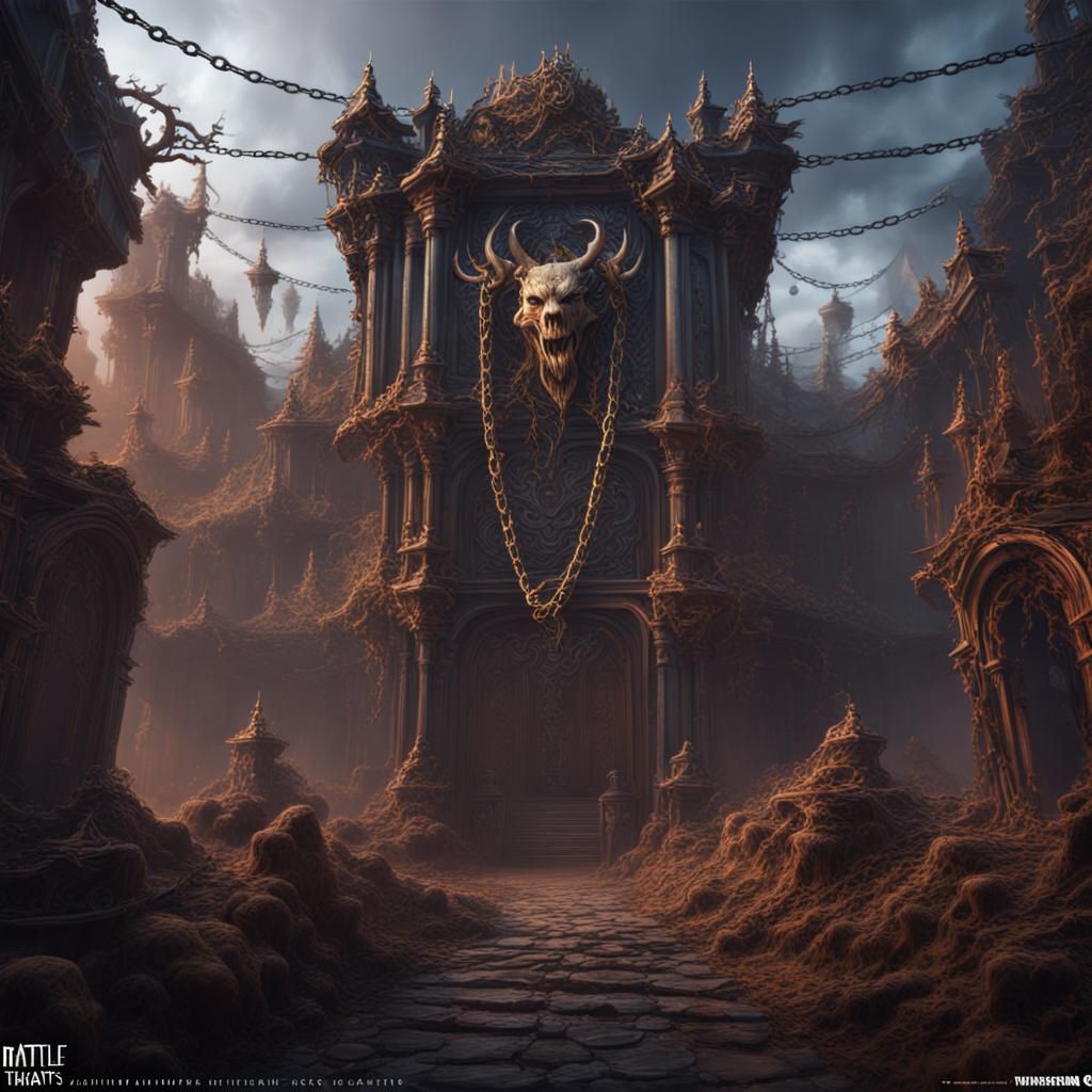 Intricate Digital Painting of Chains and Locks