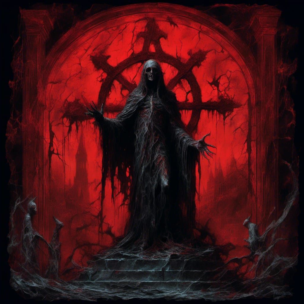 Demon in Purgatory with Satanic Altar