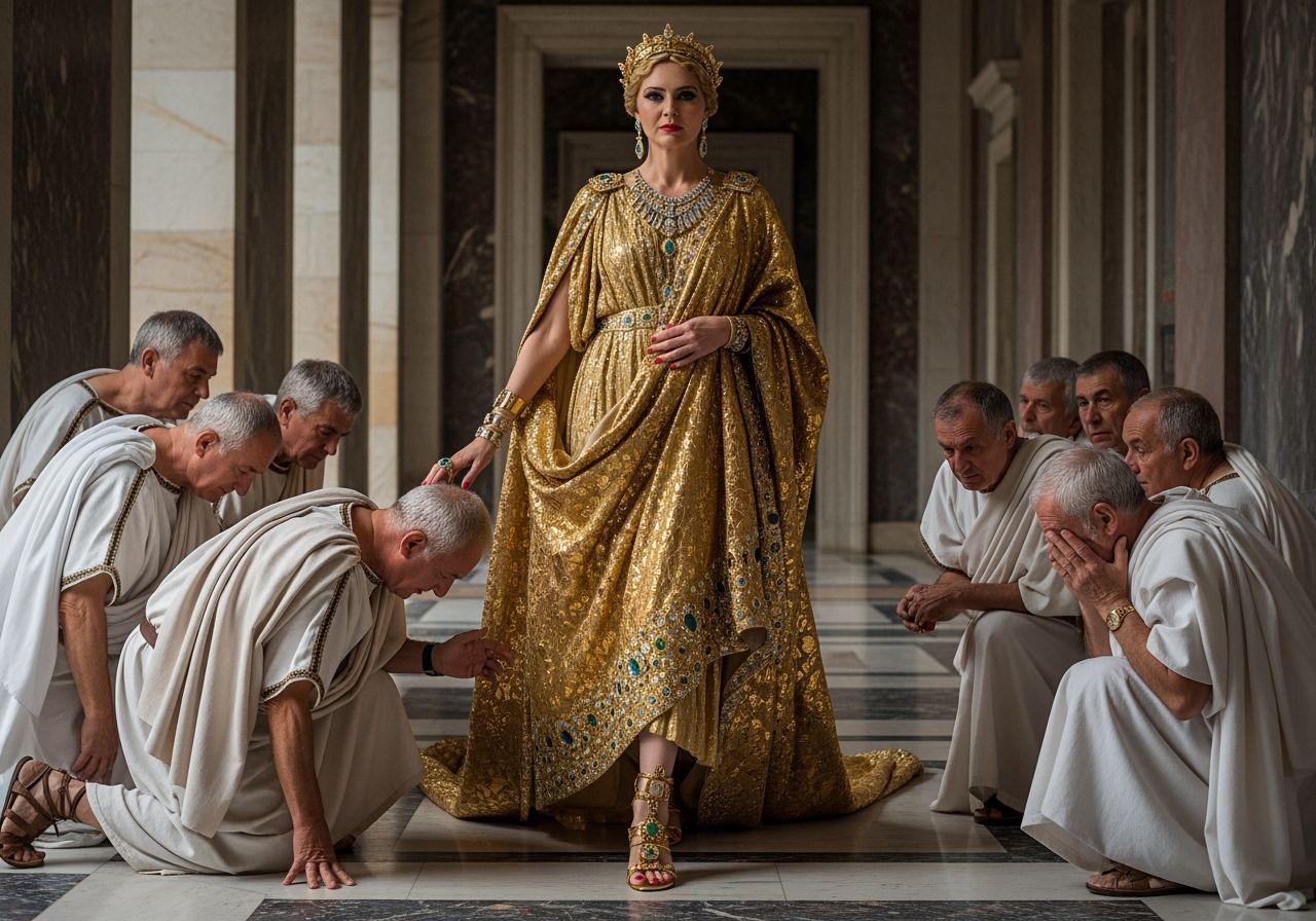Empress Messalina in Lavish Gold Toga