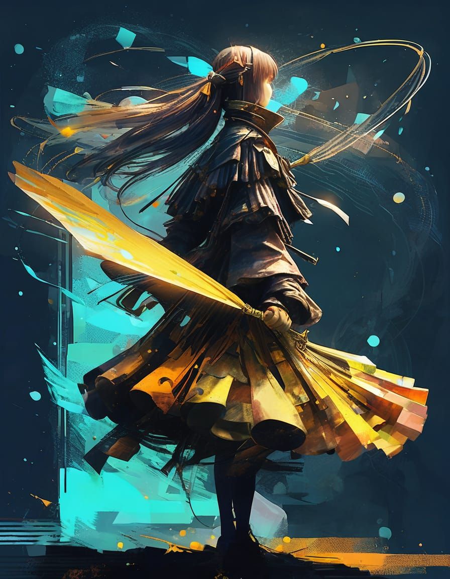 Ethereal Digital Art in Vibrant Brushstrokes