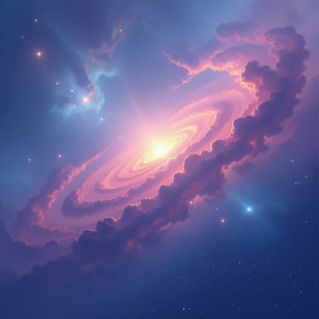 Vibrant Galaxy Scene with Nebula Clouds in 8K