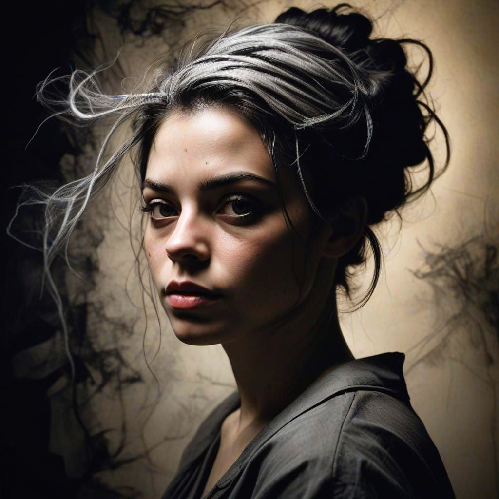 Vibrant Charcoal Artistry with Bold Strokes and Deep Shadows