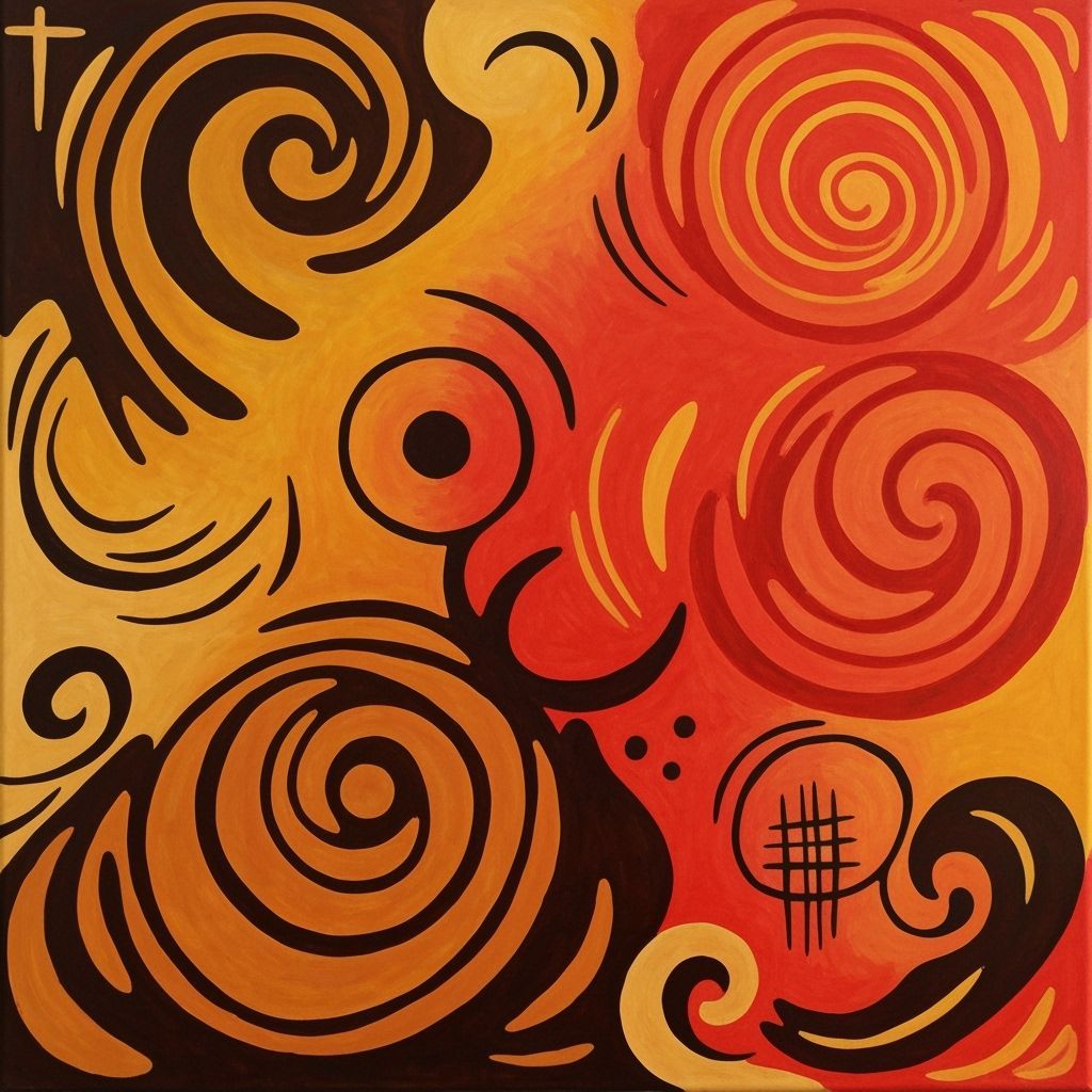 Psychedelic Primitivism: Umber & Scarlet Gradient