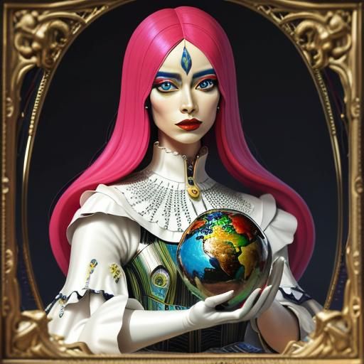 Surreal Glamour: A Vibrant 3D Masterpiece